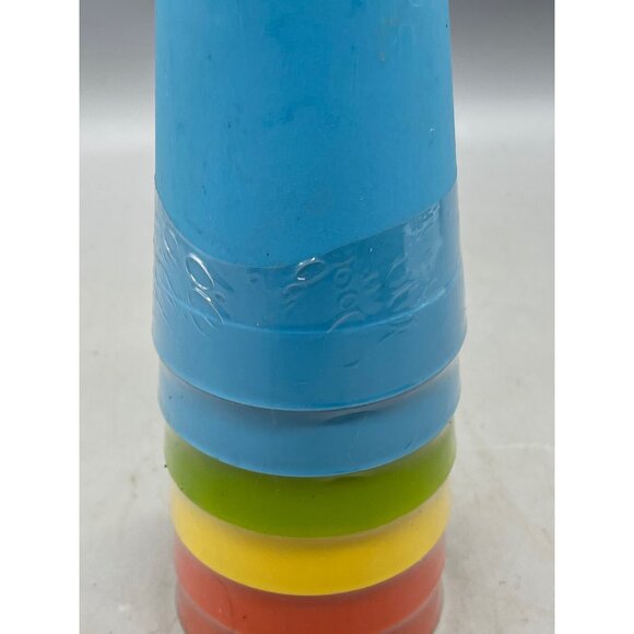 set of 6 plastic cups kids 4" blue orange green yellow NEW - Picture 4 of 4